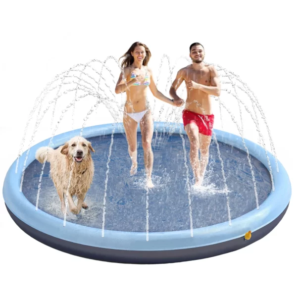 Splash Pad for Dogs, Non-Slip Splash Pad for Pets Summer Outdoor Water Toys, Sprinkler Pool for Dogs Outdoor Play - Image 8