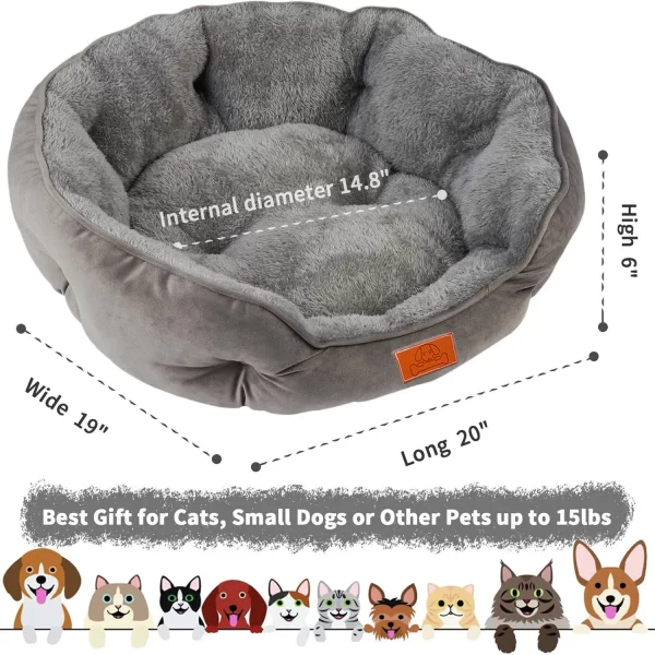 Pet Bed for Small/Medium Pets, Soft, Washable, Non-Slip Base, Water Resistant - Image 2