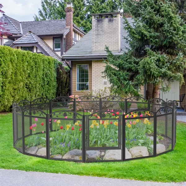 8 Panels Heavy Duty Metal Dog Panel Foldable Pet Playpen Indoor Outdoor Garden Dog Puppy Fence with Gate - Image 3