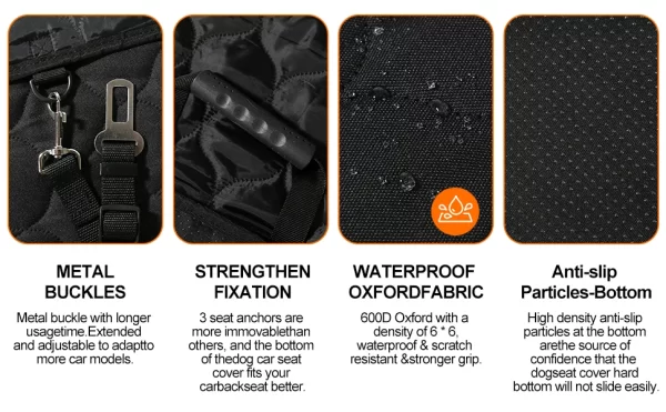 Waterproof Pet Travel Accessories Foldable Dog Car Seat  Car Pet Seat Safety Hammock Trunk Mat Car Rear Back Seat Protector - Image 10