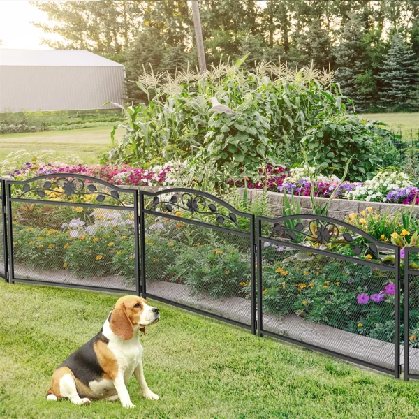 8 Panels Heavy Duty Metal Dog Panel Foldable Pet Playpen Indoor Outdoor Garden Dog Puppy Fence with Gate - Image 2