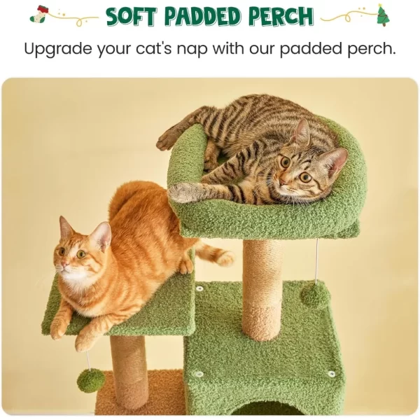 Cat Tree 63.8 Inches High, Multi-Level Cat Tower with Sisal-Covered Scratching Posts, Padded Platform - Image 3