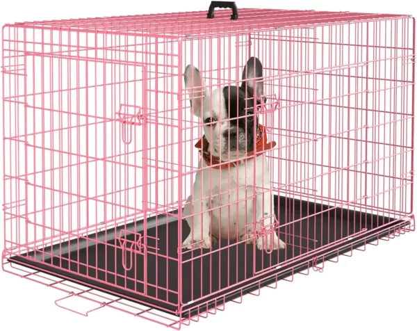 Large Dog Crate Kennel for Medium Large Dogs Metal Dog Cage Double-Door Folding Travel Indoor Outdoor Puppy Playpen - Image 7