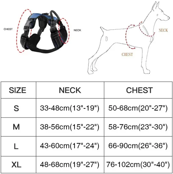 MASBRILL Dog Harness No Pull Nylon Adjustable Reflective Dog Vest Harness 2 Metal Leash Hooks Easy Control Handle Walking - Image 5