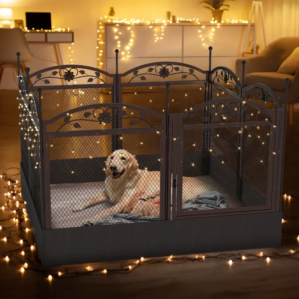 Dog Playpen Fence Detachable Play Pen Exercise Puppy Kennel Cage Dogs Supplies Dog Fences 8 Panels with Waterproof Pad - Image 4