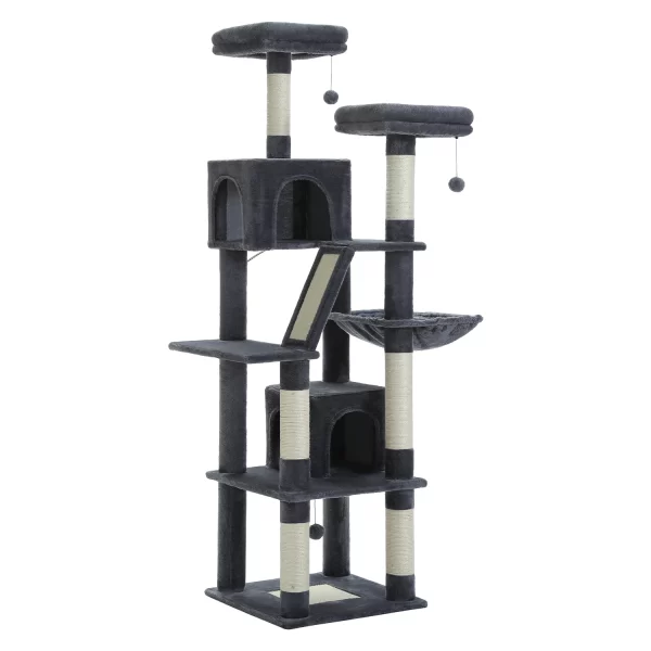 Large Cat Tree Tall Cat Tower for Indoor Cats Multi-Level Plush Cat Condo with Scratching Posts Scratching Boards - Image 14