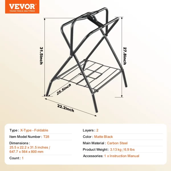 Folding Saddle Rack Portable Freestanding Horse Saddle Stand holds 132 LBS - Image 7