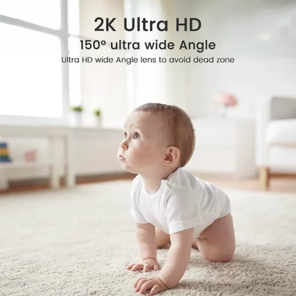 XIAOVV 4MP 5/2.4GHz WiFi Indoor Home Security Mini IP Camera Smart CCTV Pet Camera Baby Video Monitor 24/7 Surveillance Camera - Image 3
