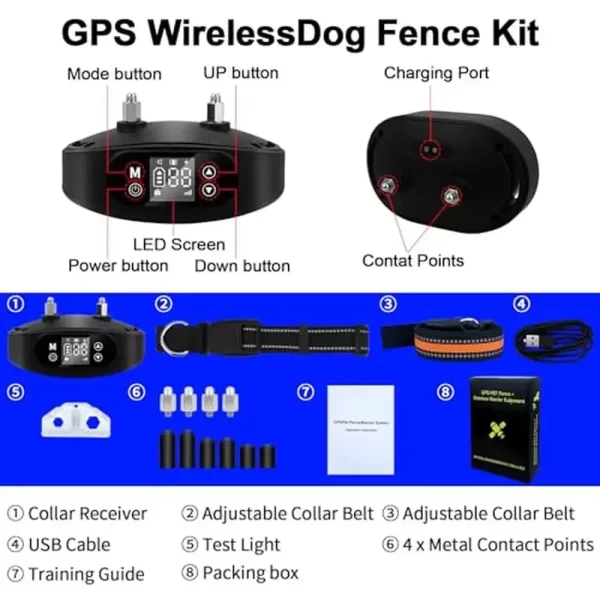 Wireless Pet Fence GPS System 2-in-1 Boundary & Obstacle Protection Range 97-3280ft - Image 5