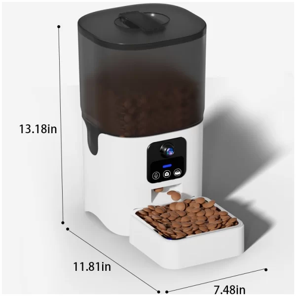 PAPIFEED cat automatic feeder visual cat food dog food wi-fi, 24h live streaming video intelligent timed quantitative pet food dispenser 6L (2 models available) - Image 3
