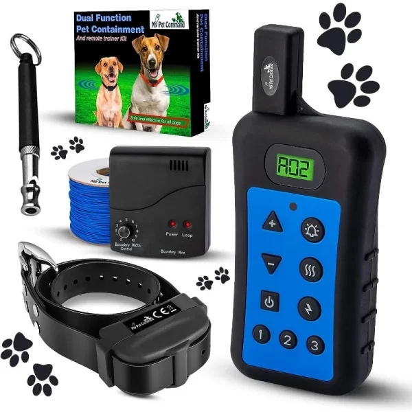 Command Underground Wireless Dog shock collar Fence System, Dual Function With Remote Dog Training Collar System Safe Pet