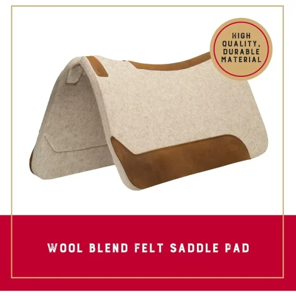 Weaver Equine 30" x 30" Contoured Wool Blend Felt Horse Saddle Pad, Shock Absorbing Western Saddle Pad,Durable Equine Supplies - Image 2