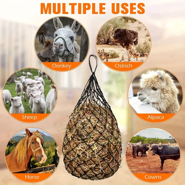 (2pcs) Horse Hay Net, Slow Feed Hay Bag, Feeding Net for horse, sheep, donkey, goat and more - Image 2