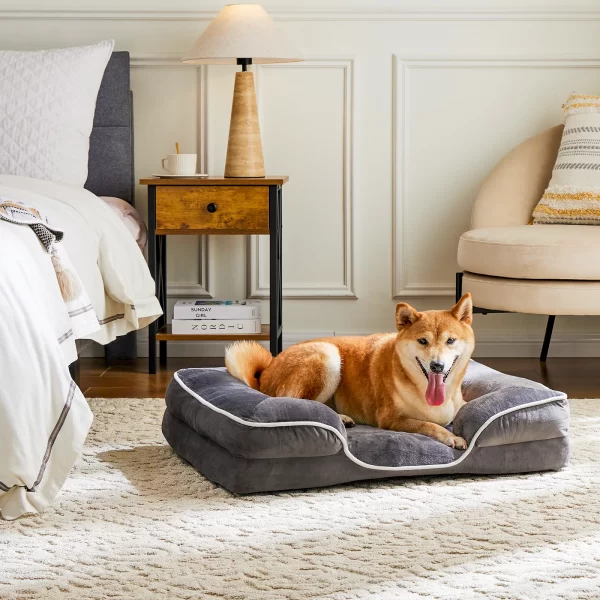 JHK Orthopedic Dog Bed Memory Foam Pet Bed with Washable Removable Cover Non-Slip Base Waterproof Liner - Image 6