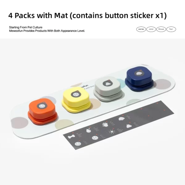 Mewoofun Voice Recording Button Pet Toys Dog/Cat Buttons for Communication Pet Training Buzzer Recordable Talking Button with Mat - Image 4