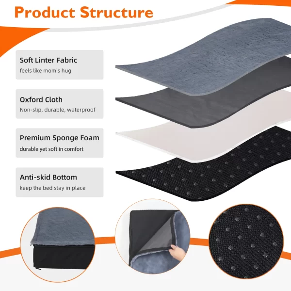 Dog Beds for Large Dogs, Orthopedic Dog Bed for Medium Large Dogs Waterproof Lining, and Non-Slip Bottom, Machine Washable - Image 4