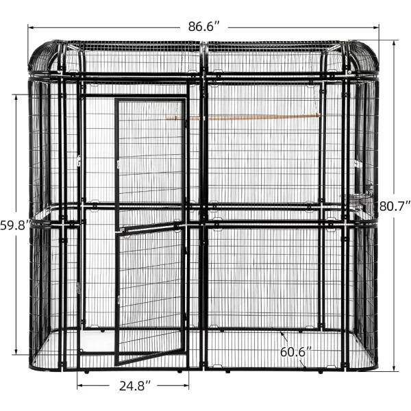 Large Walk-in Cages Heavy Duty Bird Cage Outdoor Aviary Parrot Macaw Conure Lovebird Pet House Finch Parakeet Cockatiel Macare B - Image 2