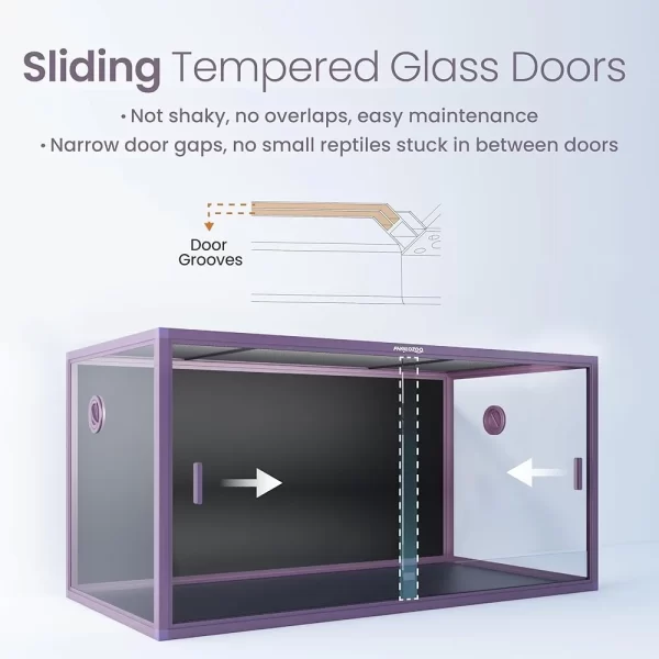 120 Gallon Bearded Dragon Tank Terrarium Sliding Door Screen Ventilation Reptile Enclosure Indoor Habitat Easy Clean Sturdy - Image 5