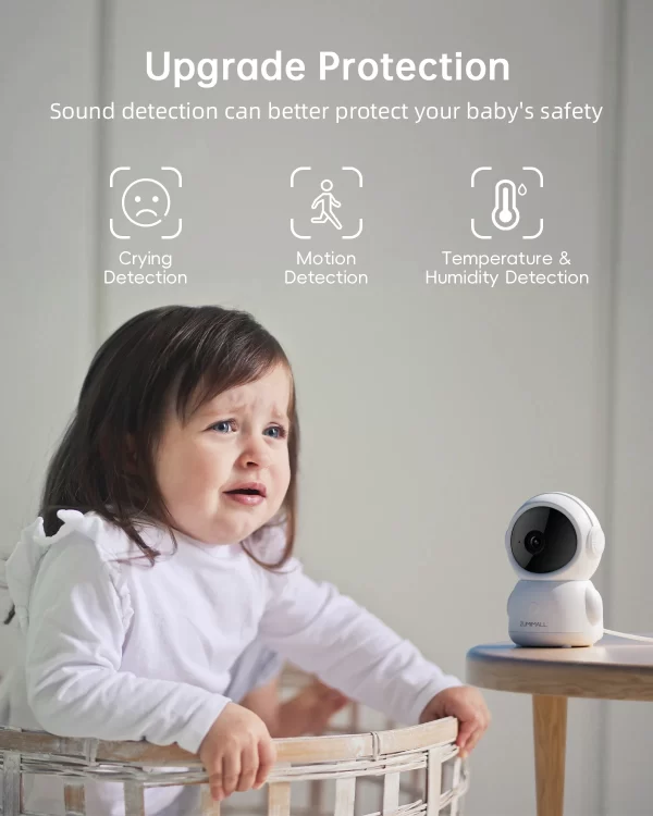 ZUMIMALL Wired security Camera, 5G/2.4G WiFi Baby/Pet Monitor with Camera and Audio,One-Click Call, Auto Tracking, Cry/PIR/AI - Image 3