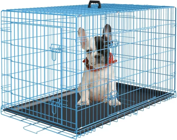 Large Dog Crate Kennel for Medium Large Dogs Metal Dog Cage Double-Door Folding Travel Indoor Outdoor Puppy Playpen - Image 8