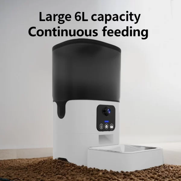 PAPIFEED cat automatic feeder visual cat food dog food wi-fi, 24h live streaming video intelligent timed quantitative pet food dispenser 6L (2 models available) - Image 5