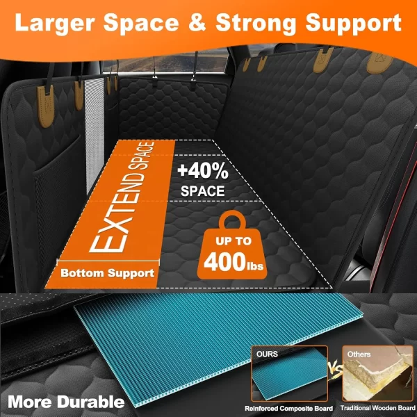 Waterproof Pet Travel Accessories Foldable Dog Car Seat  Car Pet Seat Safety Hammock Trunk Mat Car Rear Back Seat Protector - Image 5