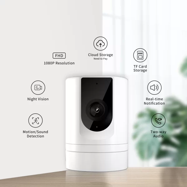 2PC Ease Life APP, Security Camera Indoor, 1080P Pet Camera, Pet Camera with Phone App, Foldable Baby Camera for Home Security, - Image 3