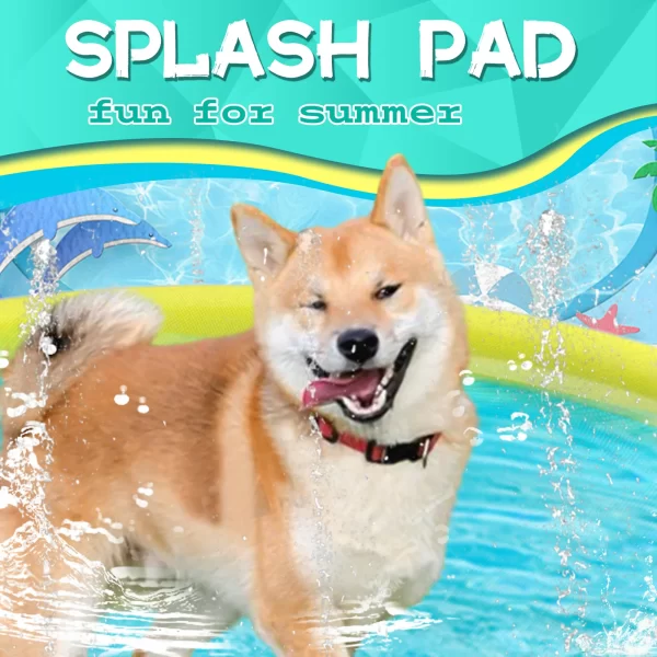 Splash Pad for Dogs, Non-Slip Splash Pad for Pets Summer Outdoor Water Toys, Sprinkler Pool for Dogs Outdoor Play - Image 4