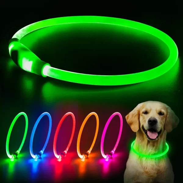 HiGuard LED Dog/Cat Collar USB Rechargeable Glowing Collars Lighted Up Safety Necklace Glow in the Dark - Image 11