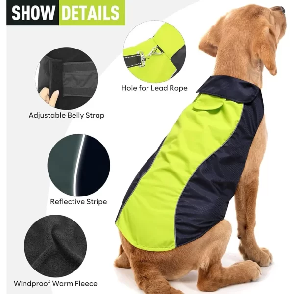 Lightweight Waterproof Dog Rain Jacket Reflective Strips Leash Hole Warm Winter Vest Autumn Outdoor Play - Image 3