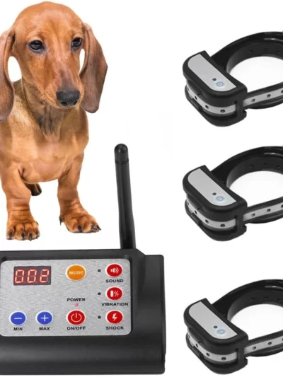Wireless Dog Fence Electric Pet Containment System Shock Collars For 3 Dogs Adjustable Range