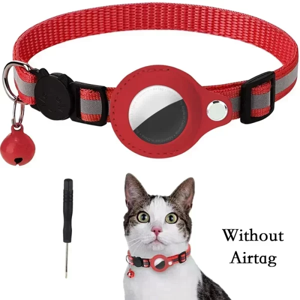 Anti-Lost Cat Collar for Airtag GPS Tracker Protective Case With Bell Reflective (AIr tag available for purchase separately) - Image 7