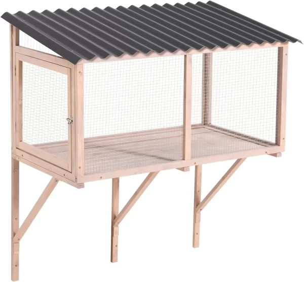 Cat Catio, Wall-Mounted Window Enclosure for Indoor Cats, Expandable Wooden Small Pet Perch House - Image 9