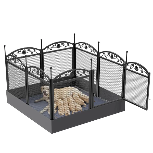 Dog Playpen Fence Detachable Play Pen Exercise Puppy Kennel Cage Dogs Supplies Dog Fences 8 Panels with Waterproof Pad - Image 8