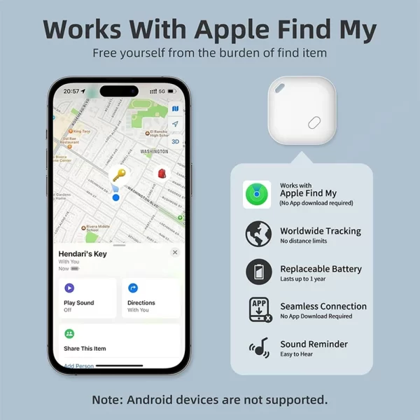 4PCS GPS Tracker Locator Bluetooth Tag Device Finders Work with Apple Find My APP Anti-Lost Smart Tracker for Key Wallet Pet Car - Image 6