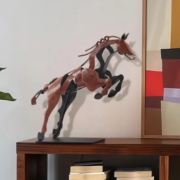 Horse Statue, Unique Metal Art Handmade Sculpture for Home Decor, Rustic Decor, Gifts for Horse Lovers (Brown) - Image 2