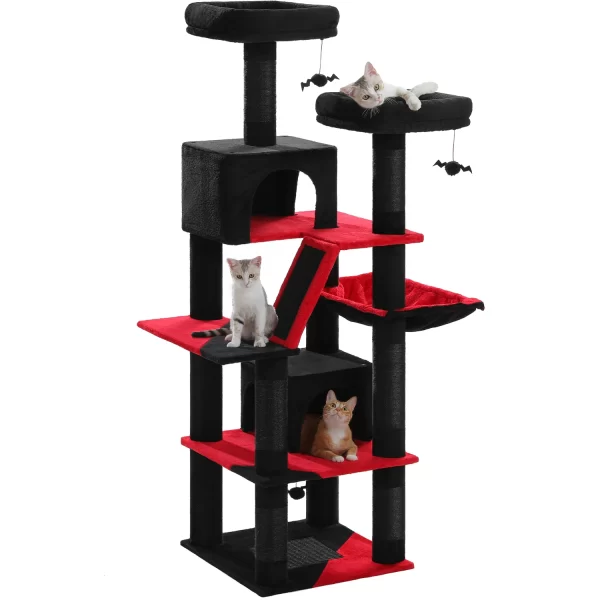 Large Cat Tree Tall Cat Tower for Indoor Cats Multi-Level Plush Cat Condo with Scratching Posts Scratching Boards - Image 10