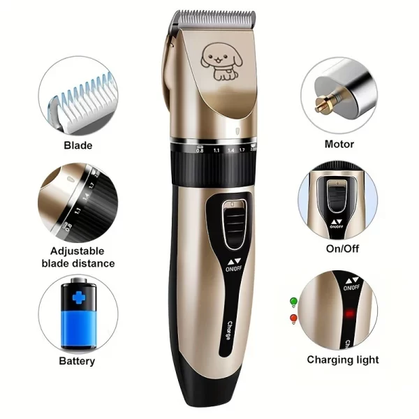 Pet Hair Trimmer Kit Electric Precision Clippers Perfect for Professional Grooming at Home, Ideal for Dogs and Cats - Image 6