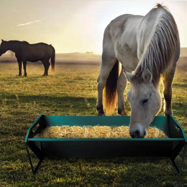 Heavy Duty 22 Gallon Capacity Livestock Trough, Galvanized Steel Sheep Feeder Trough for Horse, Goat, Sheep, Cattle, Cow, Alpaca - Image 10