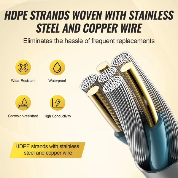 VEVOR Electric Fence Wire 2625Ft Portable Polywire Metal Strands for Reliable Conductivity Fencing Rope Line for Horse Livestock - Image 3