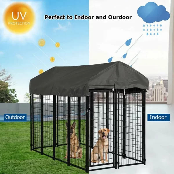Oversize Dog, Pet Run Enclosure, Playpen with Roof, for Outdoor Pet Kennel, High Fence - Image 4