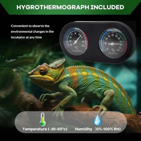 Reptile Glass Terrarium with Top & Side Screen Ventilation Reptile Terrarium, Double Hinge Door Anti Escape Reptile Tank - Image 6