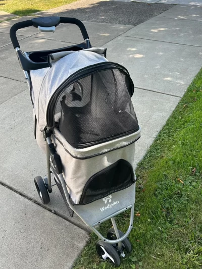 Wedyvko Portable pet trolleys 3 Wheels Pet Strollers Outdoor Travel Carrier Cat Dog Cart Strollers