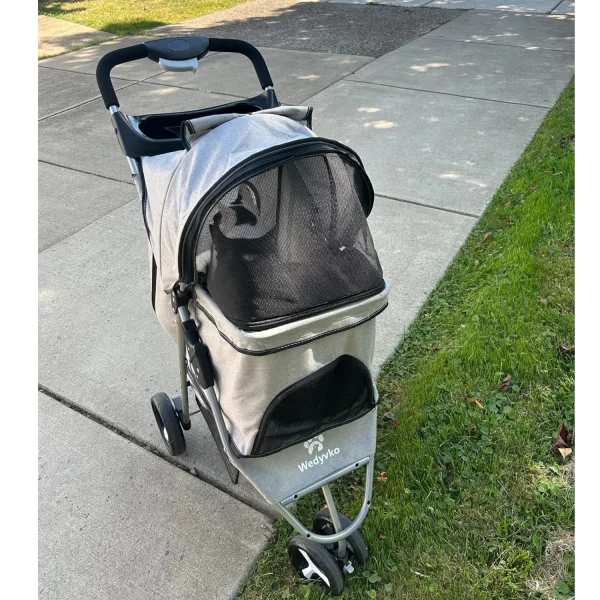Wedyvko Portable pet trolleys 3 Wheels Pet Strollers Outdoor Travel Carrier Cat Dog Cart Strollers