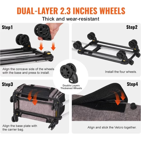 Airline Approved Pet Carrier with Wheels, Expandable Rolling Cat Dog Carrier for Medium Dogs and Cats Under 25LBS, Pet Travel - Image 4