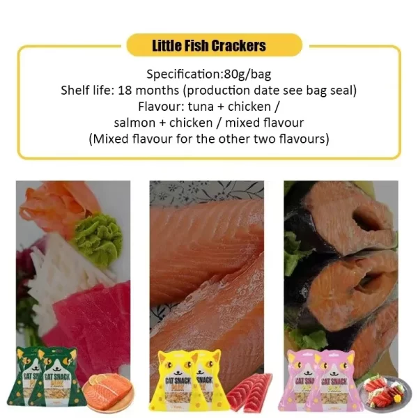 Cat Biscuits Salmon Snacks Chicken Tuna Multiplicity Nutrition Health Easy To Eat Digest Crispy Catnip Fish Biscuits Pet Snacks - Image 5