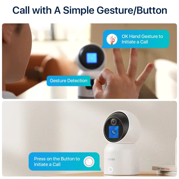 ZOSI 4K 5MP 4MP 2.4G/5G WiFi Security Camera Video Call Baby Monitor Indoor Wireless IP Smart Screen All-in-One Surveillance Cam - Image 6