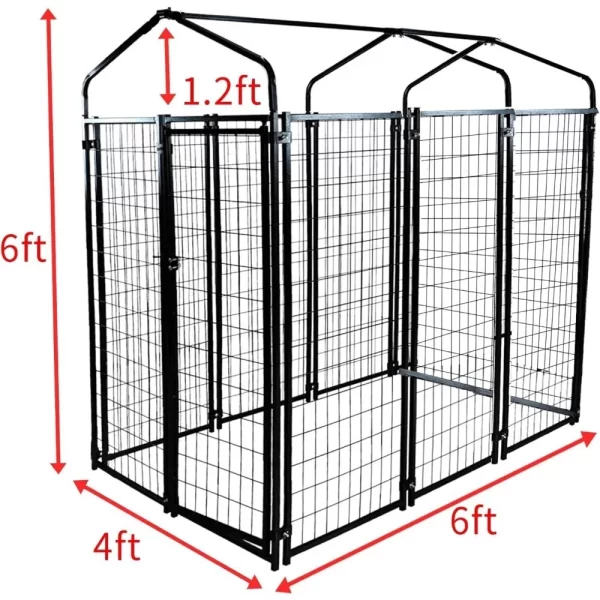 Outdoor Dog Cat Small animal Kennel 6x4x6 FT, Expandable Modular Dog Kennel Outside, Heavy Duty Welded Wire Steel Dog Run Dog Playpen Fence - Image 6