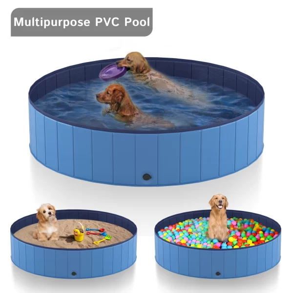 Portable Dog Pool, Foldable Pet Swimming Tub, Anti-Slip Collapsible Pet Bathtub, Hard Plastic Bath Pool for Pets Dogs and Cats - Image 3