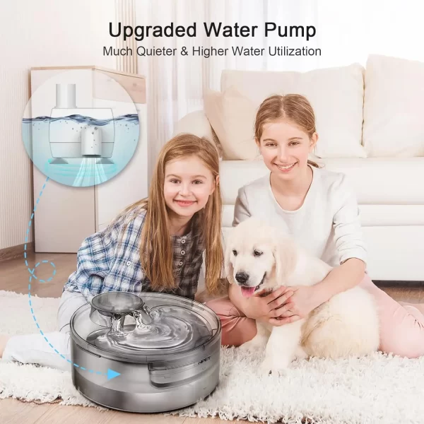 NPET DF10 Dog Water Fountain, 170oz/1.3Gallon/5L Large Automatic Pet Water Dispenser Dog Water Bowl for Dogs, Multiple Pets